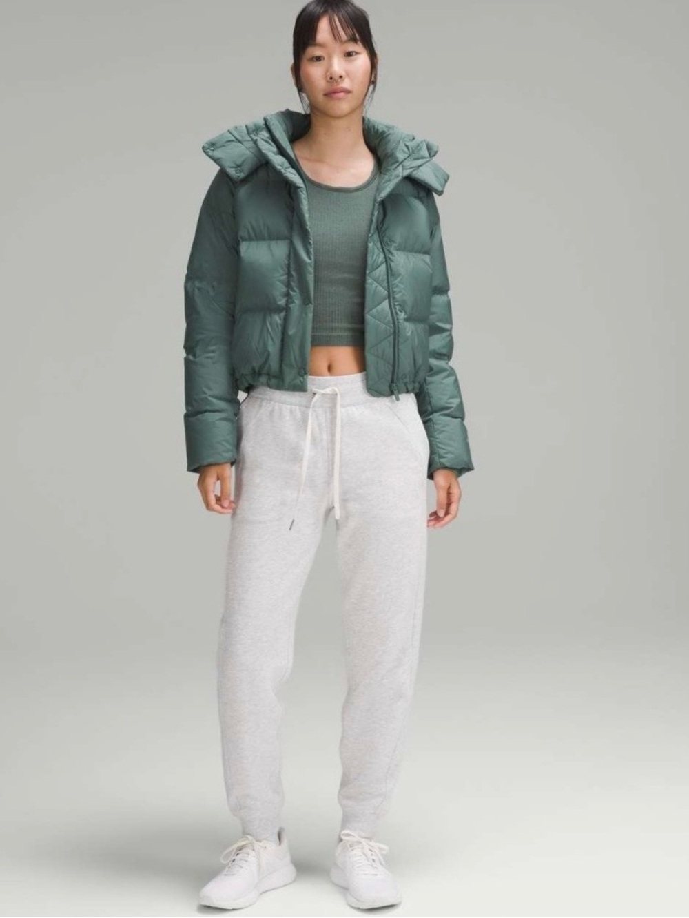 Lululemon Wunder Puff 600 Goose down Jacket -Size 14 in color Medium Forest!